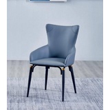 JVmoebel Esszimmerstuhl Blauer Esszimmer Stuhl Polster Moderner Einsitzer Designer (1 St), Made in Europa blau