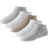 SCHIESSER Sneakersocken 5er Pack Weiß/Beige/Grau 43-46