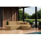 Fun Möbel Garten Ecksofa SUNDAY XS in wetterfester Stoff ART-N Caramel Ottomane Rechts - Braun