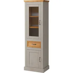 Vitrine HOME AFFAIRE "Selma", grau (grau, natur), Schränke, Höhe 180 cm