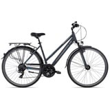 Adler Trekkingrad Verona Trapez, 21 Gang Shimano Tourney 21 Schaltwerk, Kettenschaltung, Trekkingrad 28 Zoll Damenrad schwarz/grau schwarz 50 cm