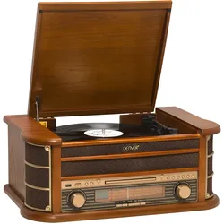 DENVER Retro Radio "MCR-50MK3 Retro Musik-Center mit Plattenspieler", braun, B:38,5cm H:26,5cm T:56cm, Radios