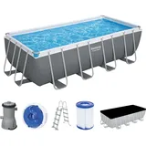 BESTWAY Power Steel Frame Pool Set 488 x 244 x 122 cm inkl. Filterpumpe