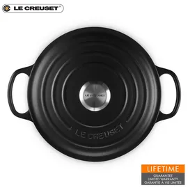 Le Creuset Signature Bräter 24 cm rund schwarz glänzend