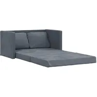 vidaXL Bodensofa, Klappbar Bodenbett Sofa mit Schlaffunktion, Schlafsofa Schlafsessel mit Metallgestell, Klappsofa Sofabett für Wohnzimmer Schlafzimmer, Dunkelgrau Stoff