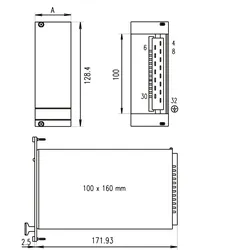 SCHROFF Frontplatte für PSG - FRONTPL.HF PSU PSG 3HE 14TE