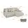 altdecor Ecksofa Cord 2-Sitzer Creme