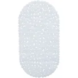 Relaxdays Badewannenmatte Steinoptik, rutschfeste Badeeinlage mit Saugnäpfen, waschbare Rutschmatte, 36 x 68 cm, weiß, 1 Stück