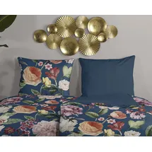 DESCANSO Fiori Blumen Blau 155 x 220 cm + 80 x 80 cm