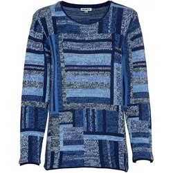 Baumwoll-Pullover, Muster blau, 40/42