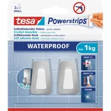 Tesa Powerstrips Haken Edelstahl-Kunststoff Silber/Weiß