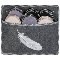 Onvaya ONVAYA® ABS Gästepantoffel | Feder grau | 6er Set | Antirutsch Sohle | Hausschuhe | Filzpantoffel | Gr. 36-45 Gästehausschuhe - Grau