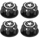 4-teilige RC-Radnabenkappe, robuste Staubabdeckung aus Aluminiumlegierung für X-Maxx 1/10 RC-Auto-Upgrade-Zubehör(Schwarz)