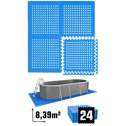 8,4 m2 Poolunterlage - 24 EVA Matten 62x62 - Unterlegmatten Set - Pool Unterlage