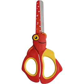 Wedo 736001 Kinderschere Bastelschere, Nemo (aus rostfreiem Edelstahl abgerundete Spitzen weiche Griffeinlagen,13 cm) rot/gelb