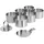 STONELINE STONELINE® Dessertringe Speiseringe Set, 8-teilig, Edelstahl, 6 Ringe, 1 Heber, 1 Stempel, rund