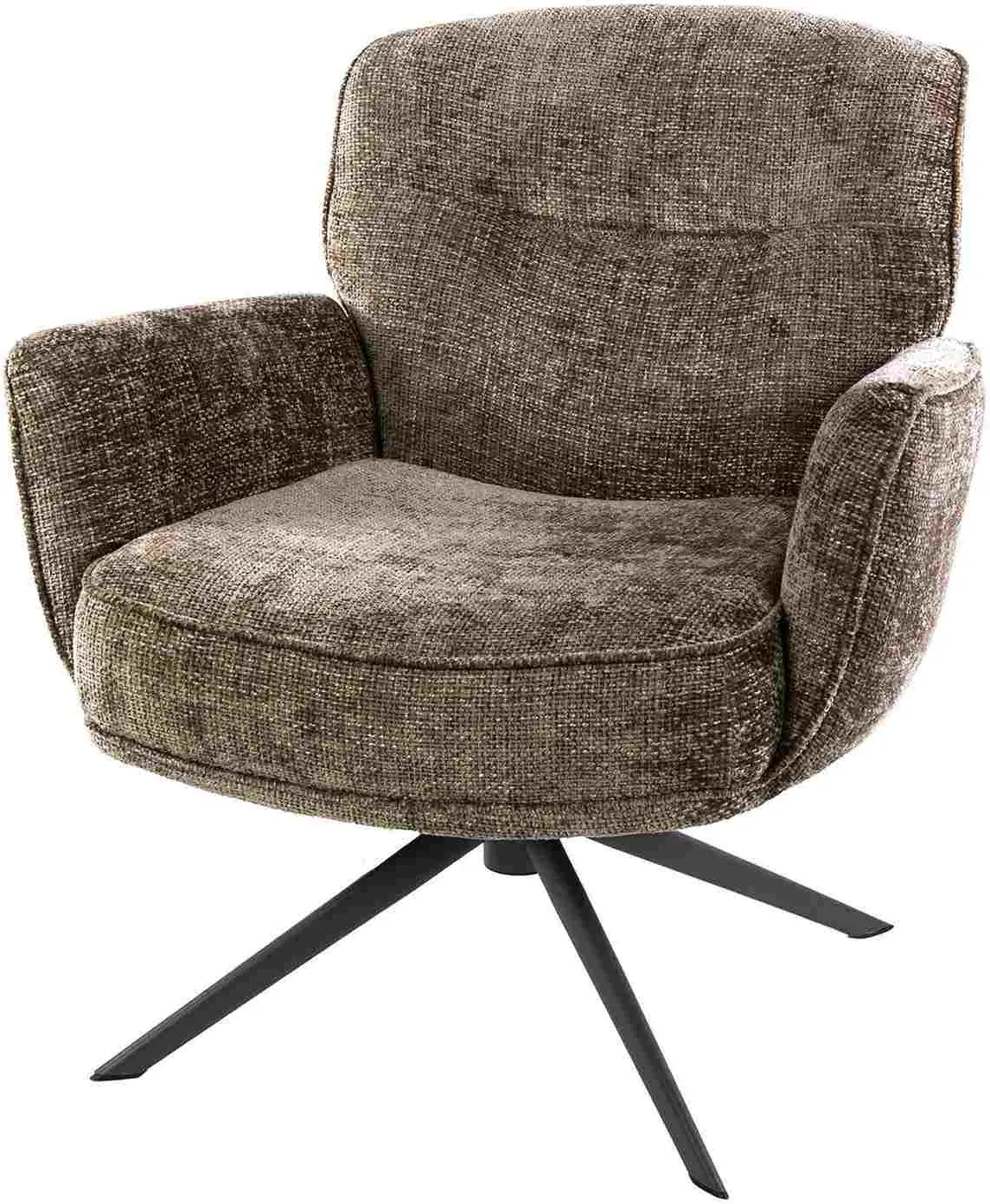 Komfortsessel Azora mit 360° Drehfunktion und Chenille-Stoff, Taupe