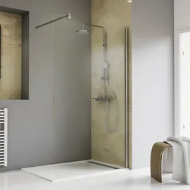 Schulte Toura Walk-In-Dusche links 120 x 200 cm schwarz Klarglas 8 mm