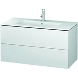 Duravit L-Cube Waschtischunterbau wandhängend Breite Tiefe 481, 2 Schubkästen, passend für "P3 Comfort" Artikel Becken rechts, Farbe: Hochglanz Lack