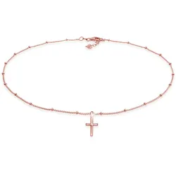 Elli Choker »Halskette Choker Kugelkette Kreuz Glaube 925 Silber« Elli Rosegold 36