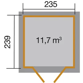 Weka Gartenhaus 226 2,35 x 2,39 m rot