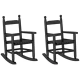 vidaXL Schaukelstuhl Schwarz Kindersessel Schaukelstuhl Schaukelsessel Holzstuhl 2 Stück 36 schwarz