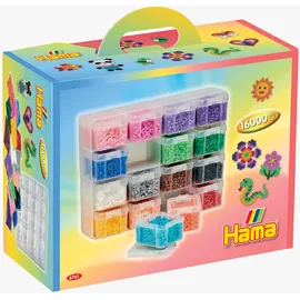 Hama Perlen 6761 Sortierbox gefüllt mit 16.000 Midi-Bügelperlen 5 mm 22 x 28 x 8,5 cm