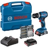 Bosch Professional 18V System Akku Schlagbohrschrauber GSB 18V-45 (Drehzahl 1.900 min−1, inkl. 2x 2.0Ah Akku, Zubehöre, GAL 18V-20, L-Case) – Amazon Exclusive Set