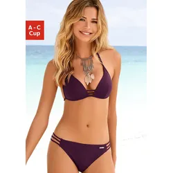 Triangel-Bikini, mit Zierbändern, Gr. 32 - Cup A, bordeaux, , 66614569-32 Cup A