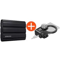 Samsung Portable SSD T7 Shield 2 TB USB 3.2 Gen2 Typ-C Schwarz PC/Mac inkl. SmallRig-Halterung MagSafe