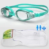 ZABERT Schwimmbrille, W5 Schwimmbrillen für Erwachsene Herren Damen Männer Frauen Kinder 8+ Jahre Brille Antibeschlag UV Schutz Triathlons Wettkämpfe Schwimmbrille teal turquoise blaugrün Türkis