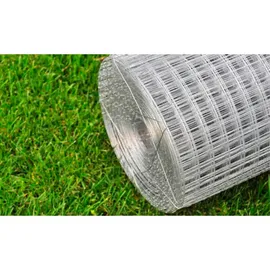 vidaXL Maschendrahtzaun 100 x 100 cm Silber/Stahl