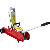 Wagenheber, 8-38 cm Höhe, 2,5 Tonnen Tragfähigkeit, Stahl, rollbar, Rot