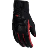 Rusty Stitches Christine Damen Motorradhandschuhe, schwarz-rot, Größe M