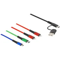 DeLock USB Ladekabel 4 in 1 USB Typ-A + USB-C zu 2 x Lightning / Micro USB 1,2m