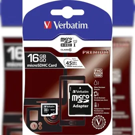 Verbatim microSDHC 16GB Class 10 + SD-Adapter