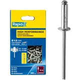 Rapid Blindnieten Aluminium, 300 Stk., Nietdurchmesser: 4,8 mm, Nietlänge: 12 mm)