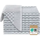 Vaily Premium Geschirrtücher 10er Pack - Trockentücher aus 100% Baumwolle super Saugstark- - 70 x 45 cm Grau - Grau