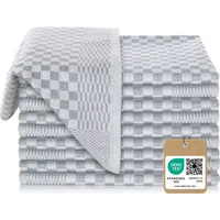 Vaily Premium Geschirrtücher 10er Pack - Trockentücher aus 100% Baumwolle super Saugstark- - 70 x 45 cm Grau - Grau