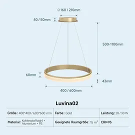 doporro Luvina02 3-flg. 40 cm rund Gold