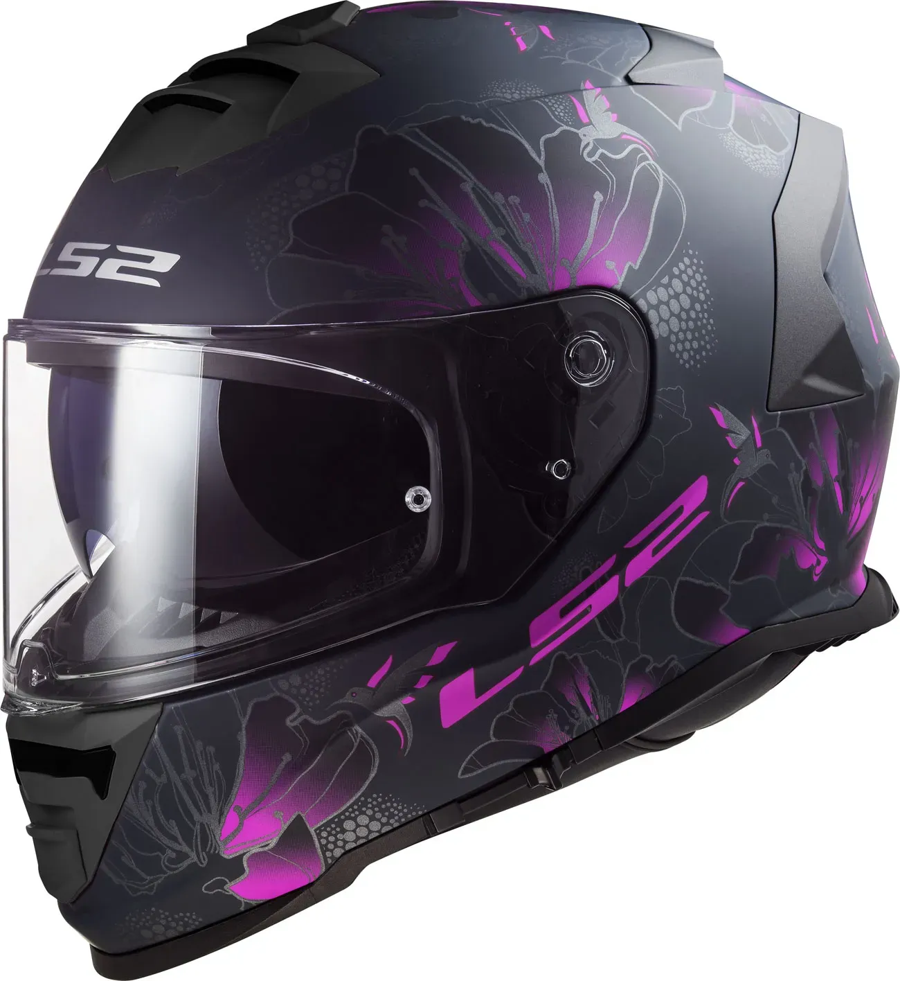 LS2 FF800 Storm II Burst, casque intégral - Mat Noir/Fuchsia - XS