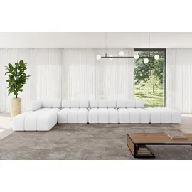 altdecor Modulares Sofa Ecksofa in L-Form - Kerru-L3 - 475x190x70 cm Weiß universal, links/rechts Corner modular Sofa Eckcouch Couch Wohnlandschaf... - Weiß