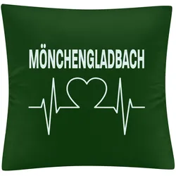 multifanshop Kissenbezug - Mönchengladbach - Herzschlag - Druck weiß - Kissen