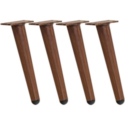CLP 4er Set Möbelfüße 21 cm dunkelbraun