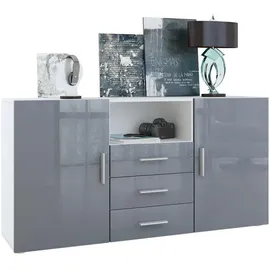 Vladon Sideboard 138,5 x 71,5 x 35 cm Grau