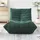 [en.casa] Bodensessel Kodsø Cord 90 x 75 x 100 cm Grün mit Hocker