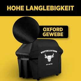 LAVUR Grillabdeckung 147 x 61 x 122 cm Polyurethan Schwarz