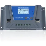 VIXKPIRR 20A Solar Laderegler 12V 24V Solarregler, PWM 20A Solarladeregler mit Temperatursensor LCD Anzeige und 4 USB Ports,Geeignet Multi 12V 24V Blei Batterien und Lithium Batterien