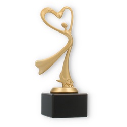 Pokal Kunststofffigur Modern Dance goldmetallic auf schwarzem Marmorsockel 19,5cm