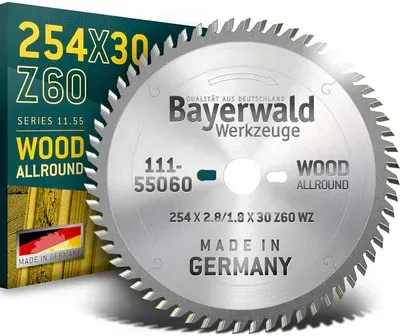 1x HM Kreissägeblatt - 254 x 2.8/1.8 x 30 Z60 WZ | Bayerwald HM Tischkreissägeblätter WZ